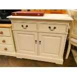 A modern cream sideboard, fitted two drawers and cupboards, 37.