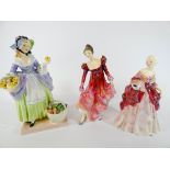 Three Royal Doulton early lady figurines 'Spring Flowers',