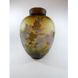 A large art glass cameo style vase bearing signature Galle,