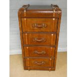A Vintage style leather chest of drawers travelling trunk, fitted four drawers,