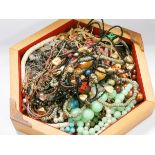 Assorted beads and costume jewellery