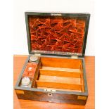 A Victorian brass bound walnut box fitted with partition,