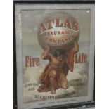 An Atlas assurance company framed advertising poster