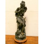 Victorian style bronze statue of a lady figure after A.