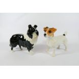 A Beswick model of a Collie dog and a Jack Russell terrier