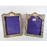 Two hall marked silver easel photograph frames,