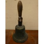 A Victorian brass hand bell