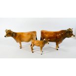 Beswick Jersey cow family, bull,