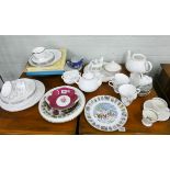 A large collection of Wedgwood and Coalport bone china and porcelain Christmas plates etc to