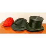 A black top hat,