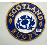 A cast iron Scotland Rugby plaque