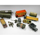 A collection of old played with Dinky and other toys