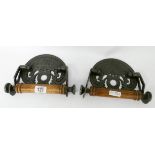 Two cast iron GWR toilet roll holders