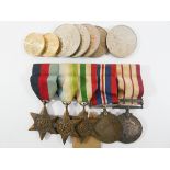 A group of five Second World War medals awarded to T Wylie of the Royal Navy,
