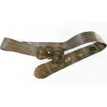 An Indian white metal ladies belt, gross weight 10toz,