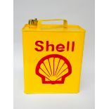Large yellow Shell petrol can