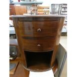 Oval mahogany occasional table fitted two drawers