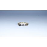 Victorian five stone diamond ring in carved setting unmarked tests as 18ct,