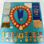 A collection of RAOB memorabilia belonging to Robert Stevens of Salisbury, 34 jewels, sashes,
