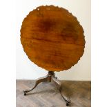 19th century mahogany tripod table,