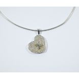 Louis Vuitton Diamond Heart Locket Necklace in 18K White Gold,