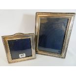 Two hallmarked silver photograph frames, one of rectangular shape, the other of square form,