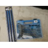 A new eight piece SDS drill bit set and a new three piece 460mm long SDS masonry drill bit set