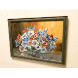 Marion Broom, (1878 - 1962), Still life watercolour painting of a bowl of anemones signed,