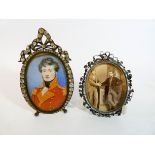 A 19th Century past set photograph frame encasing a portrait miniature of The Duke of Wellington