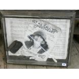 Framed diorama - Music Hall interest - conductors baton and sheet music,