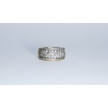 An 18ct yellow gold diamond pave set ring, ring size O 1/2, weight approximately 7.