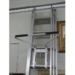 A good strong hardly used triple extending aluminium combination ladder with stairway