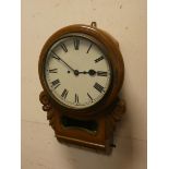 A Victorian mahogany drop dial wall clock with striking movement,