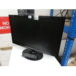 A Samsung 24" digital LED slim line lightweight digital television with free view etc and remote