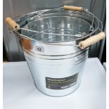 New galvanized steel 15 litre bucket,