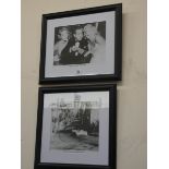 Two black and white prints