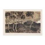 Overbeck, Fritz. 1869 - Bremen - 1909. Worpsweder Landschaft. Radierung, u. re. in derPlatte sign.