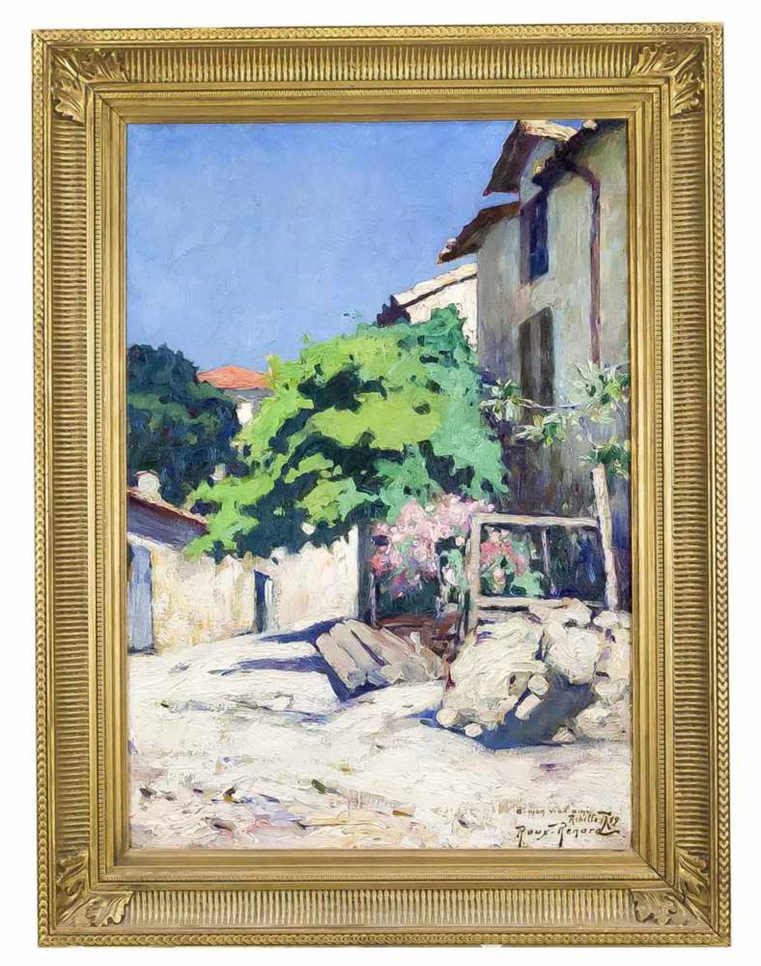 Roux-Renard, Antonin Marius Auguste. 1870 Orange - 1936 Avignon. Dorf in der Provence. Um1909. Öl/