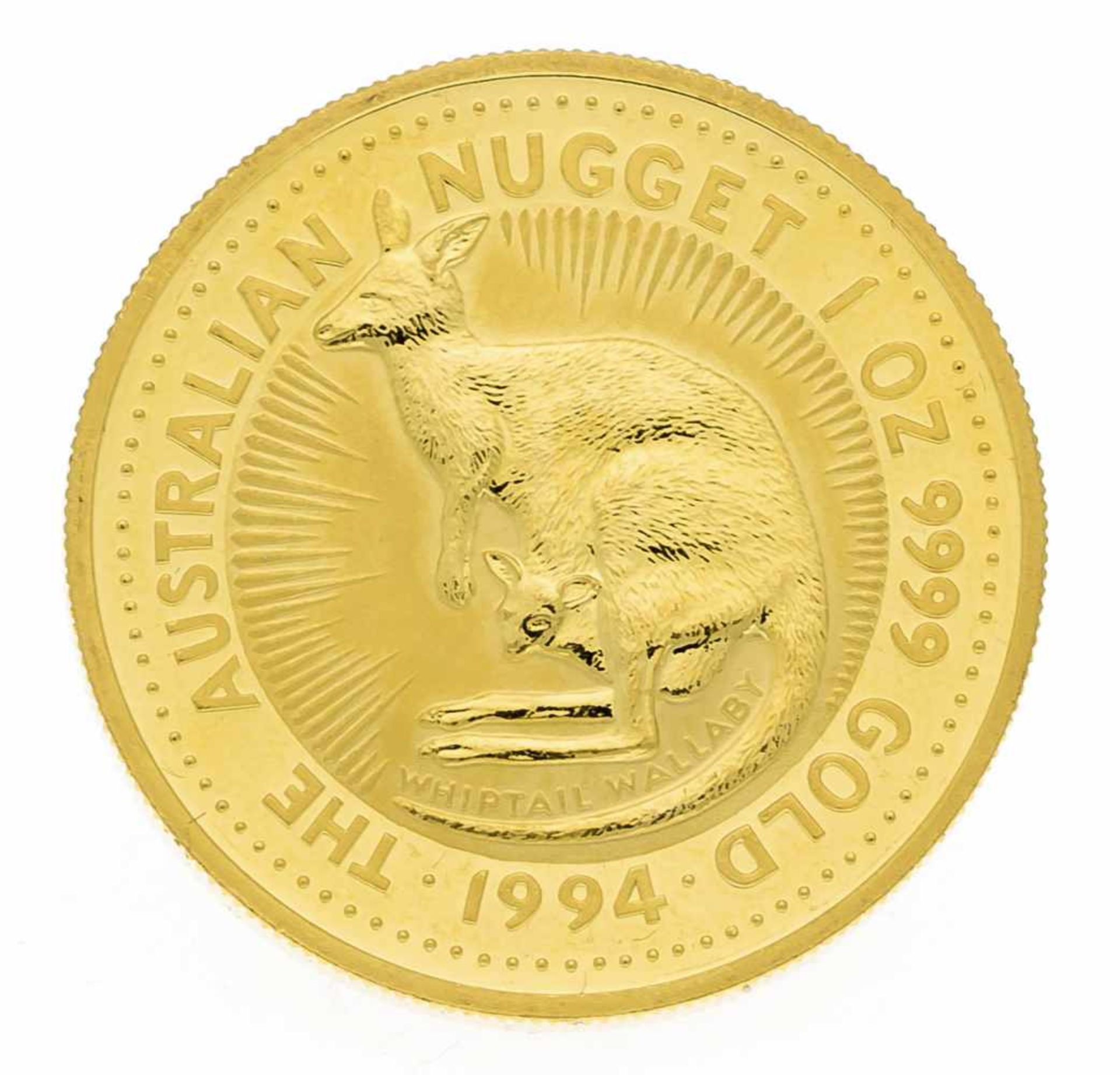 Goldene Anlagemünze. 100 Australische Dollar 1994, 1 oz, 999/1000, Dm. 31,8mm- - -22.69 % buyer's - Bild 2 aus 2