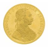 Goldene Anlagemedaille. Franc Ios Austriae Imperator 1915, 13,94 g, Dm. 39,6 mm- - -22.69 % buyer'
