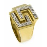 Brillant-Ring GG/WG 585/000 mit 21 Diamanten, zus. 0,10 ct l.get.W/PI, RG 51, 8,2 g- - -22.69 %