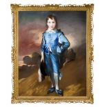 Anonymer Kopist um 1900 nach Thomas Gainsborough (1727-1788). Stehender Jüngling in Blau.Pastell/