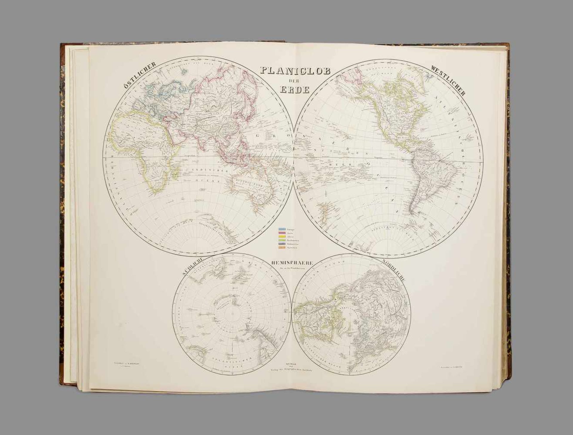 Großer Hand-Atlas der Erde und des Himmels nach den besten astronomischen Bestimmungen,neuesten - Bild 3 aus 5