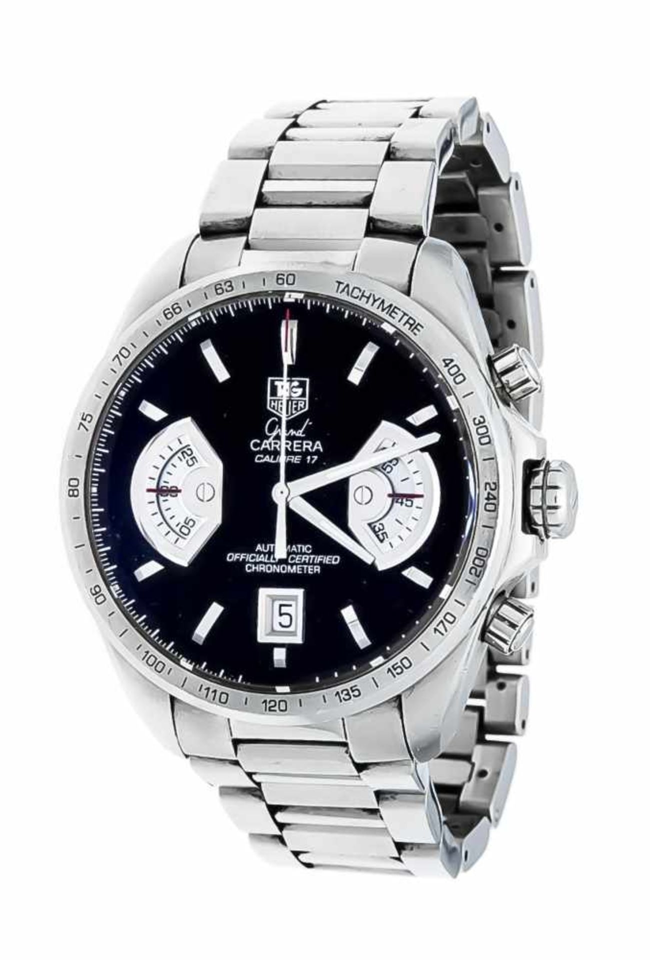 Tag Heuer Grand Carrera Herrenarmbanduhr Stahl, Automatik, Chronograph, mit Datum auf 6Uhr, Ref.-Nr.