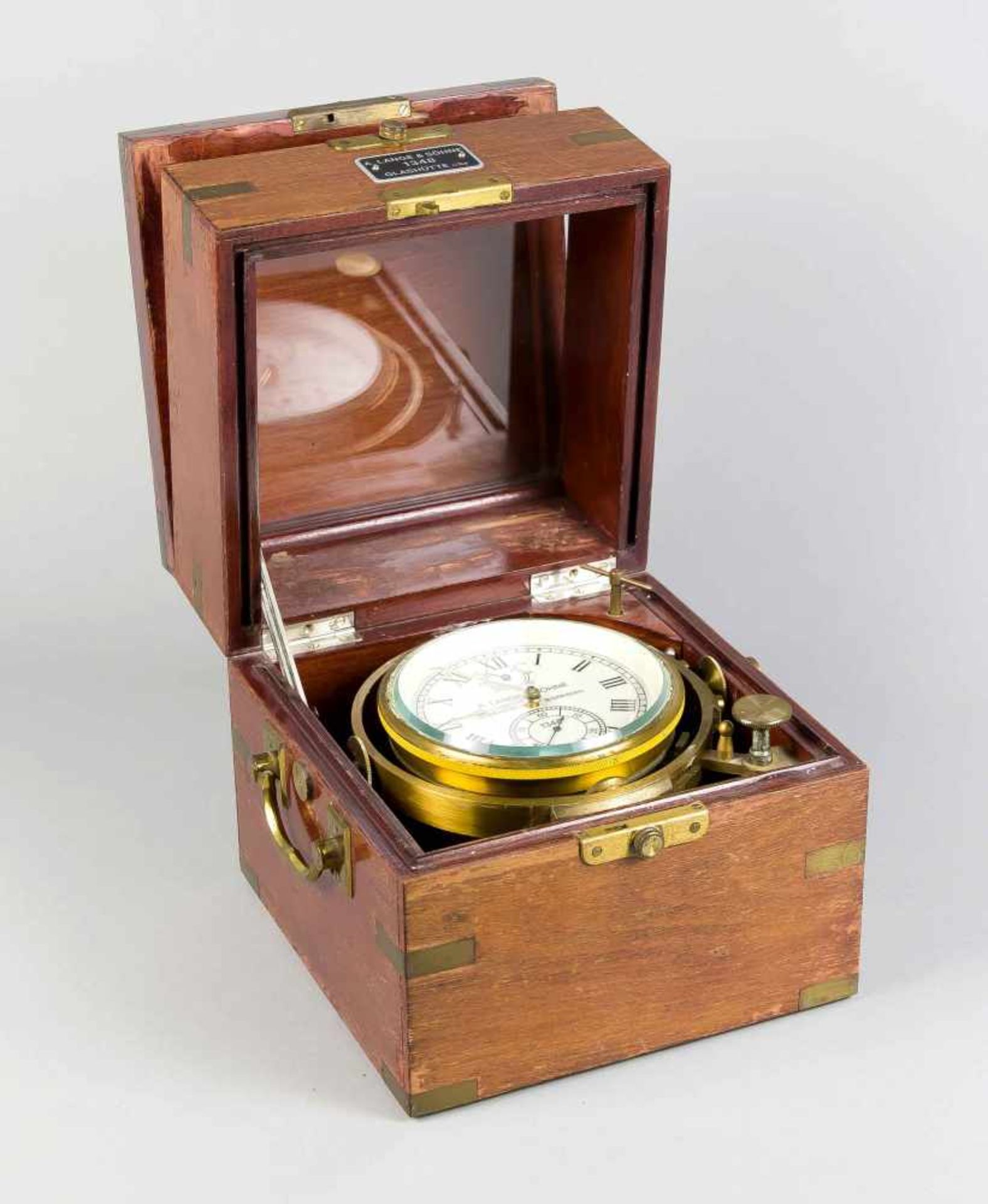Marine-Chronometer. A. Lange & Söhne, Glashütte bei Dresden, 20. Jh. Schiffs-Chronometermit - Bild 2 aus 3