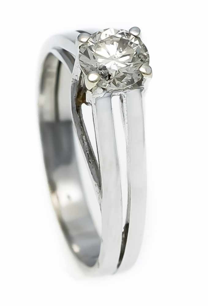 Brillant-Ring WG 585/000 mit einem Brillanten 0,70 ct l.get.W/PI1, RG 54, 3,3 g- - -22.69 % buyer'