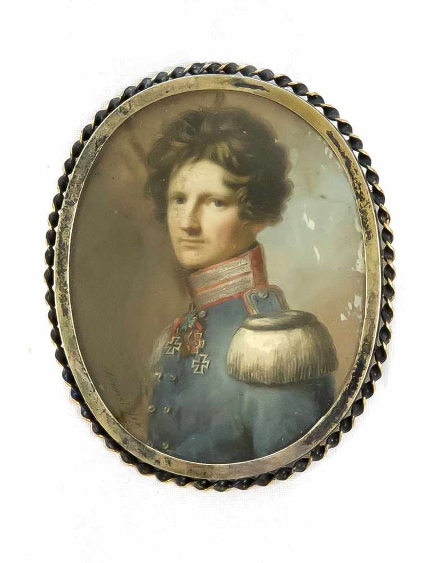 Schmeidler, Carl Gottlob. 1772 Niemcza - 1838 Breslau. Bildnis eines jungen Offiziers inUniform.