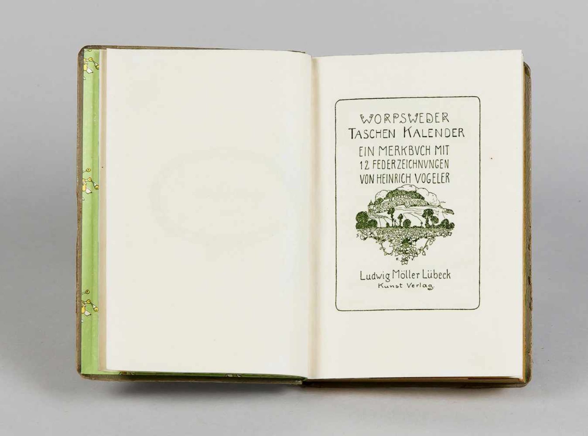 Vogeler, Heinrich. 1872 Bremen - 1942 Kasachstan. "Worpsweder Taschenkalender. EinMerkbuch mit 12 - Bild 2 aus 2