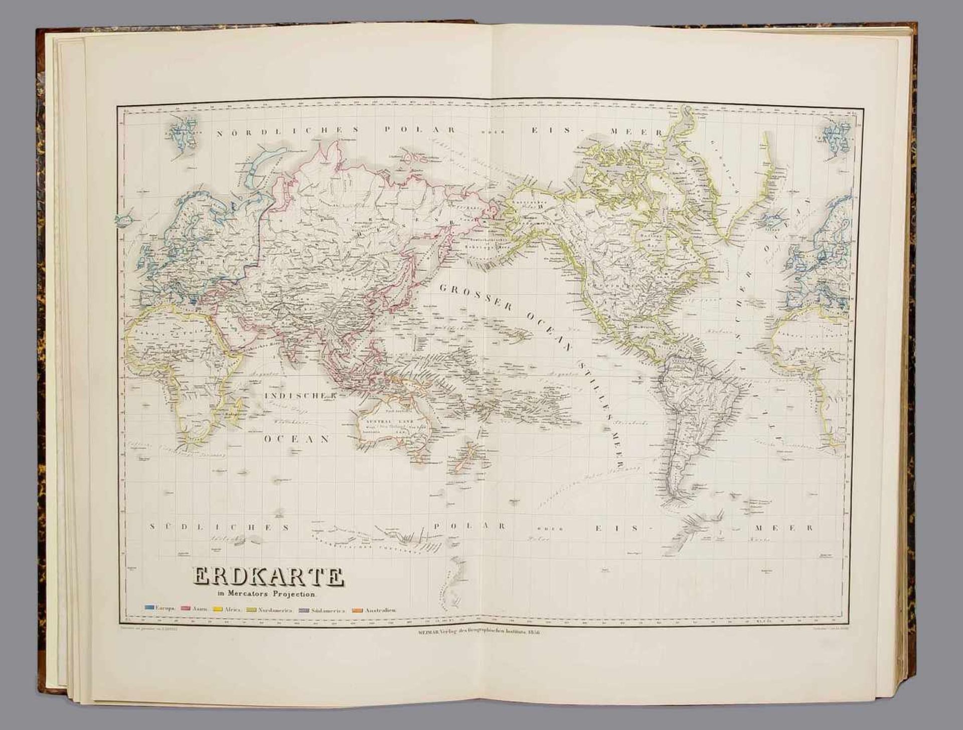 Großer Hand-Atlas der Erde und des Himmels nach den besten astronomischen Bestimmungen,neuesten - Bild 4 aus 5