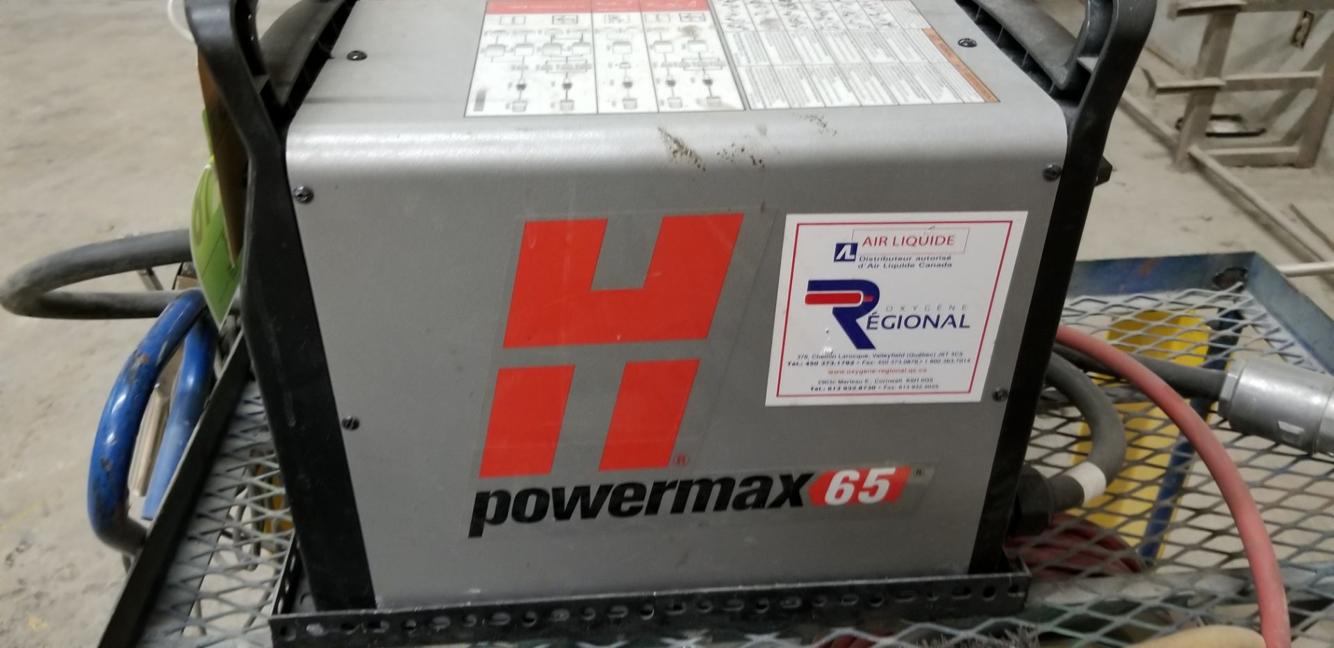 HYPERTHERM Powermax 65 plasma cutter yr.2018 with accessories and cart ser.083266//HYPERTHERM - Image 3 of 6